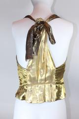 Louis Vuitton Gold Lamé Halter Top