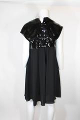 Chanel Black Silk and Sequined Dress with Gold Multi-Layer Chain, 2007