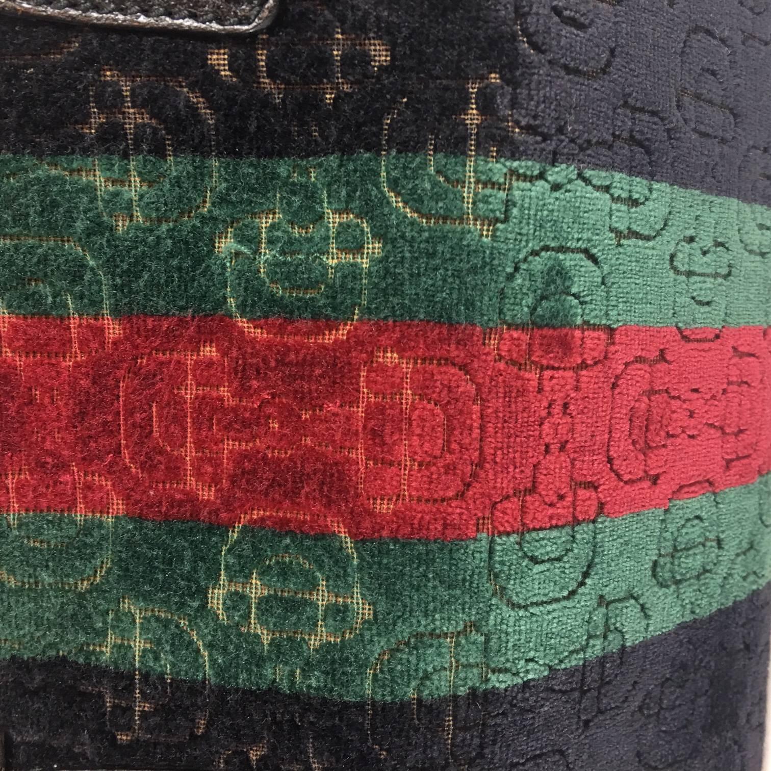 Gucci Black Velvet Treasure Boston Bag For Sale 3