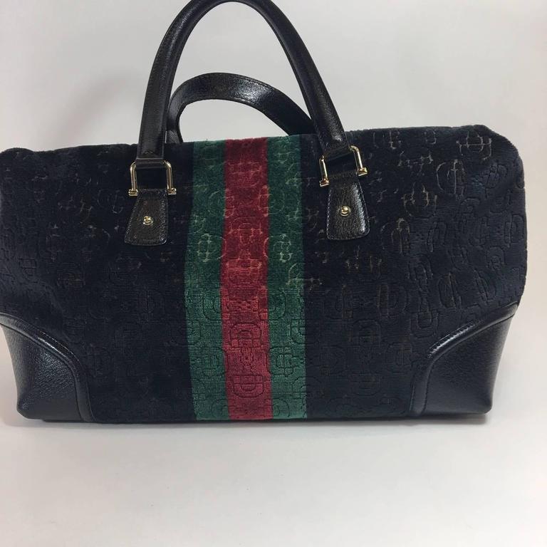 Gucci Black Velvet Treasure Boston Bag For Sale at 1stDibs | gucci ...