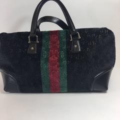 Gucci Black Velvet Treasure Boston Bag
