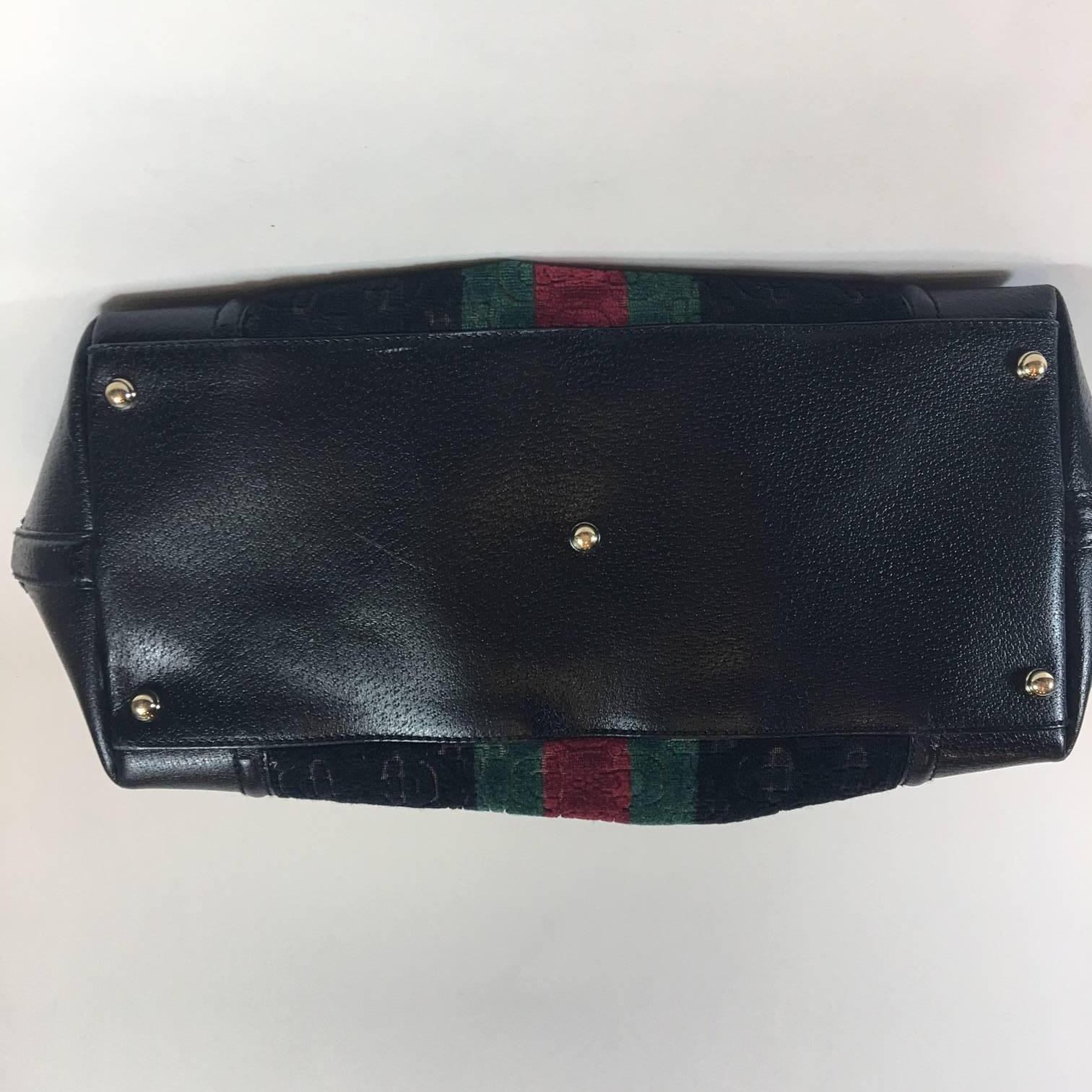 Gucci Black Velvet Treasure Boston Bag For Sale 2