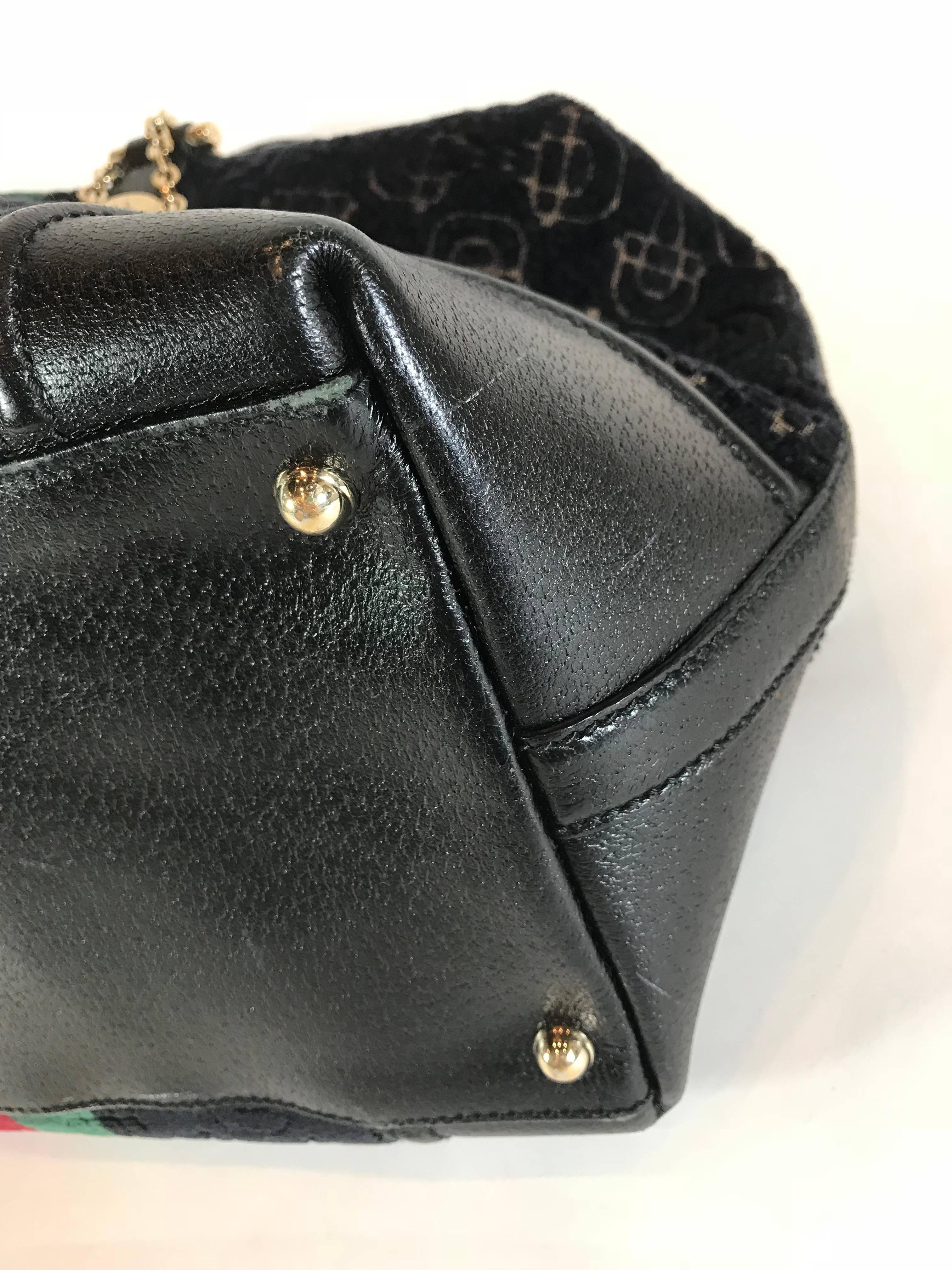 Gucci Black Velvet Treasure Boston Bag For Sale 4