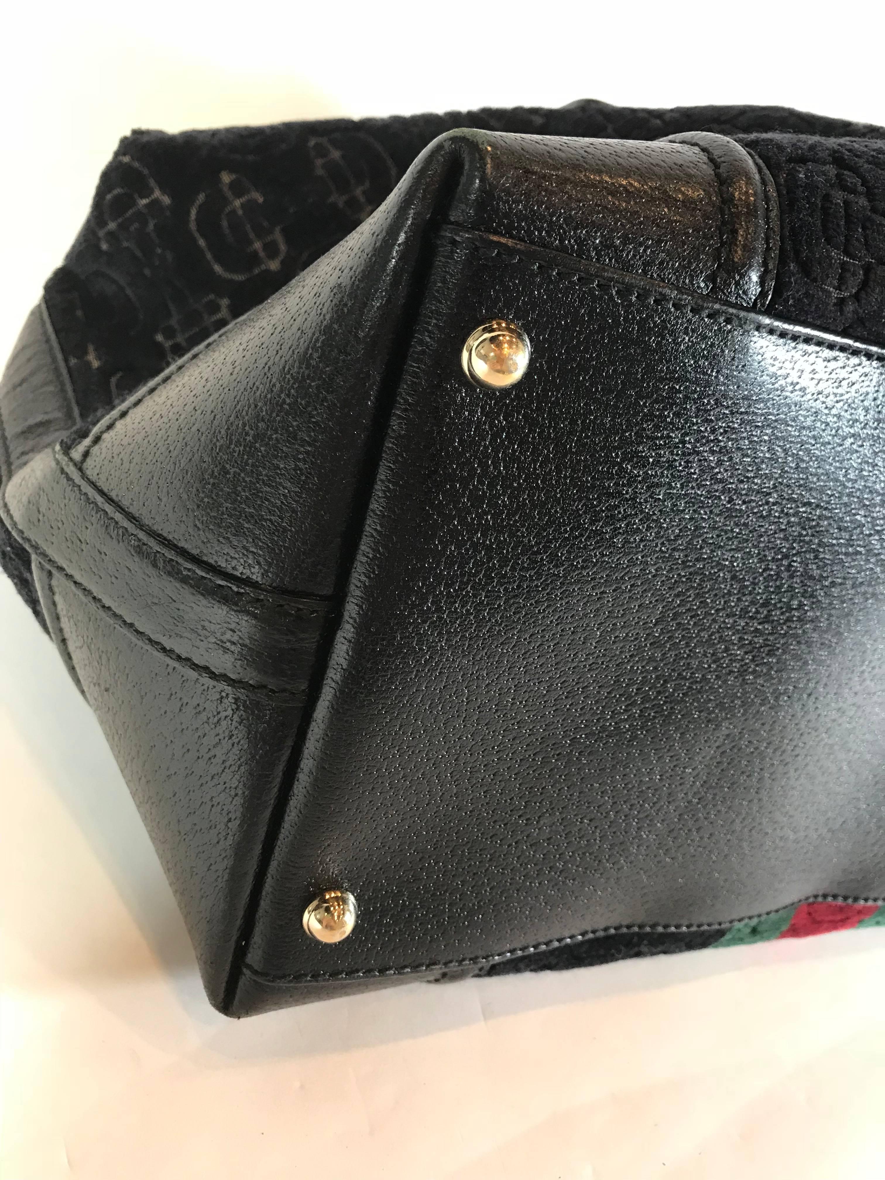 Gucci Black Velvet Treasure Boston Bag For Sale 5