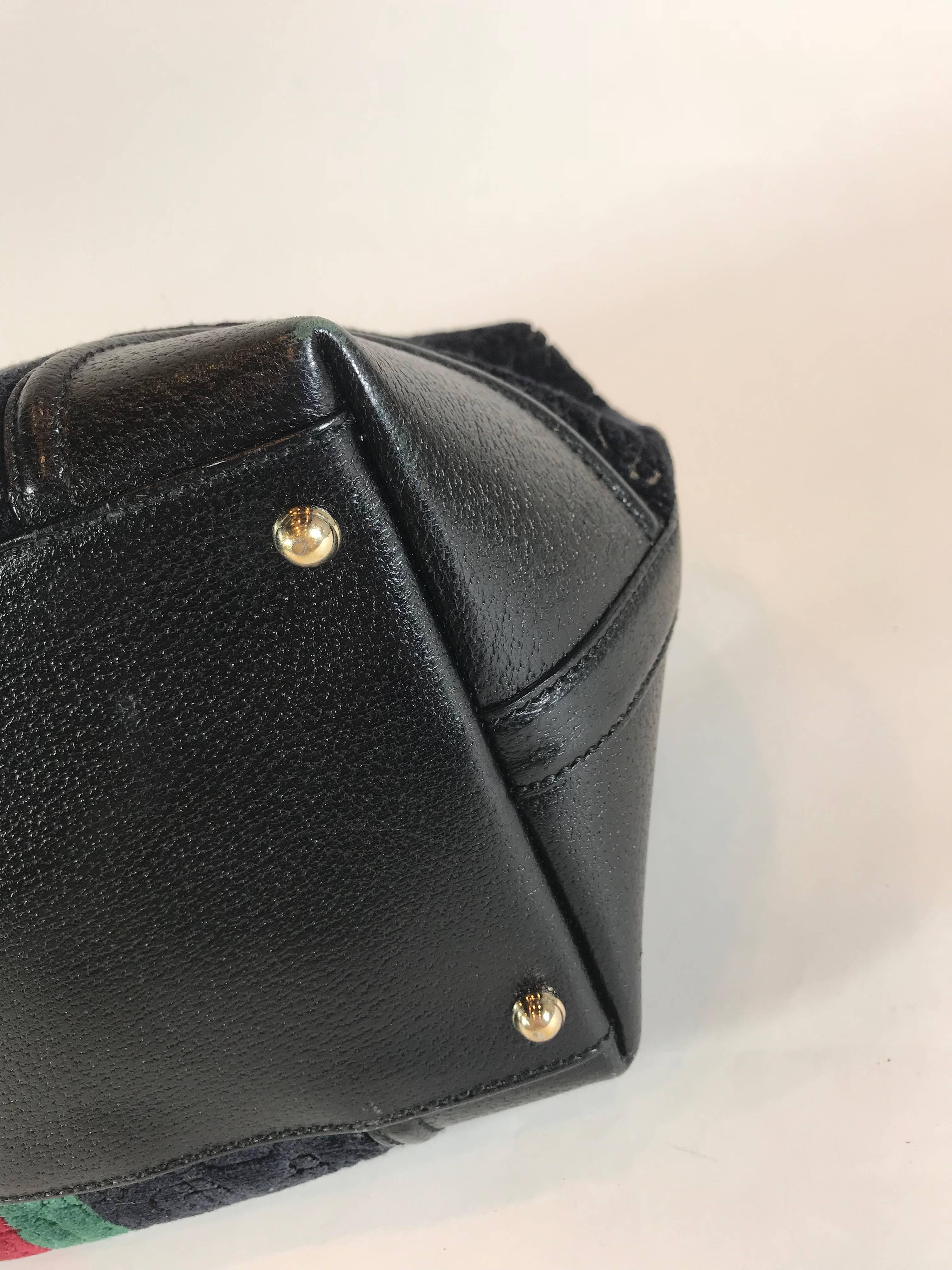 Gucci Black Velvet Treasure Boston Bag For Sale 6