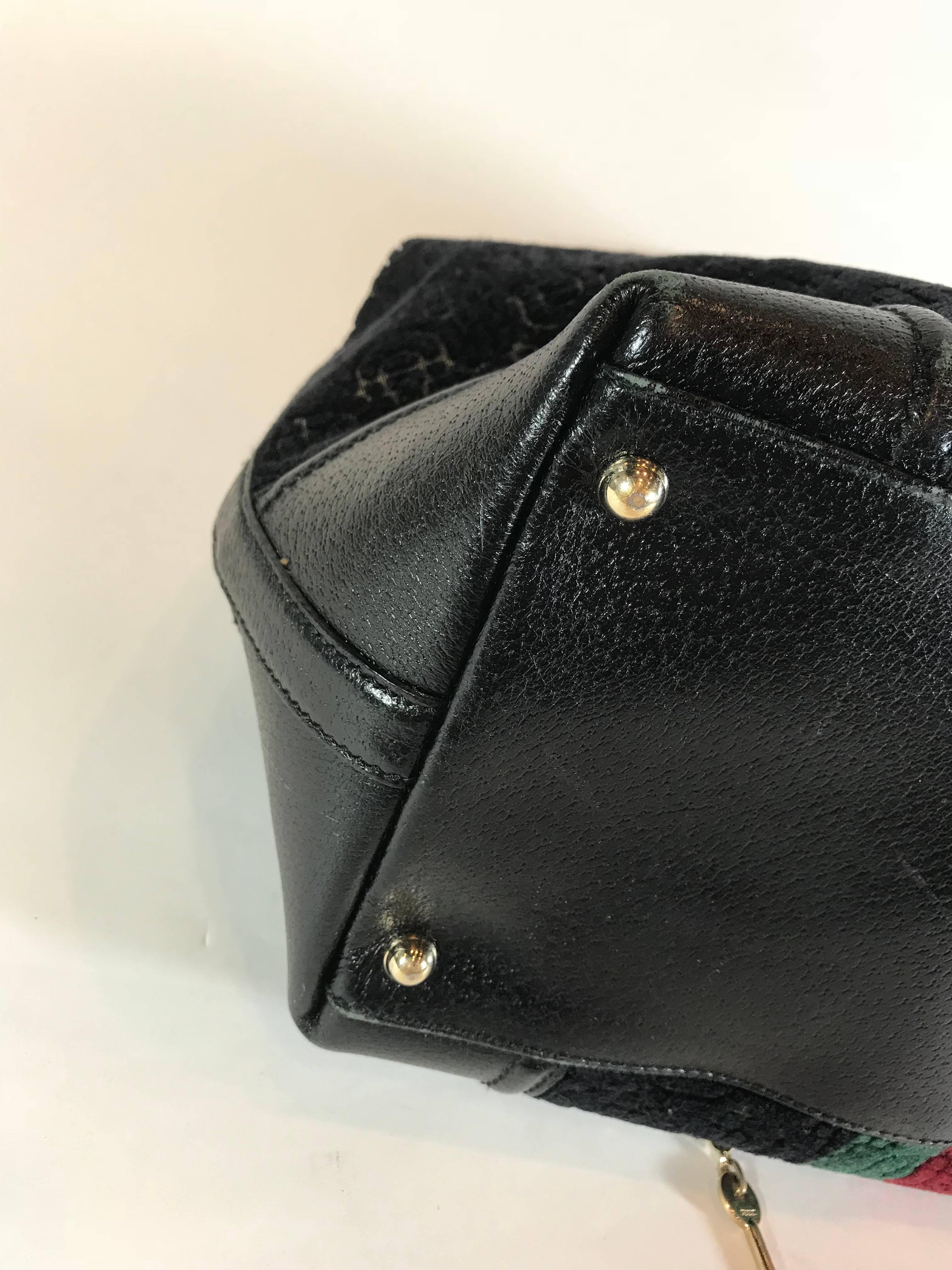 Gucci Black Velvet Treasure Boston Bag For Sale 7