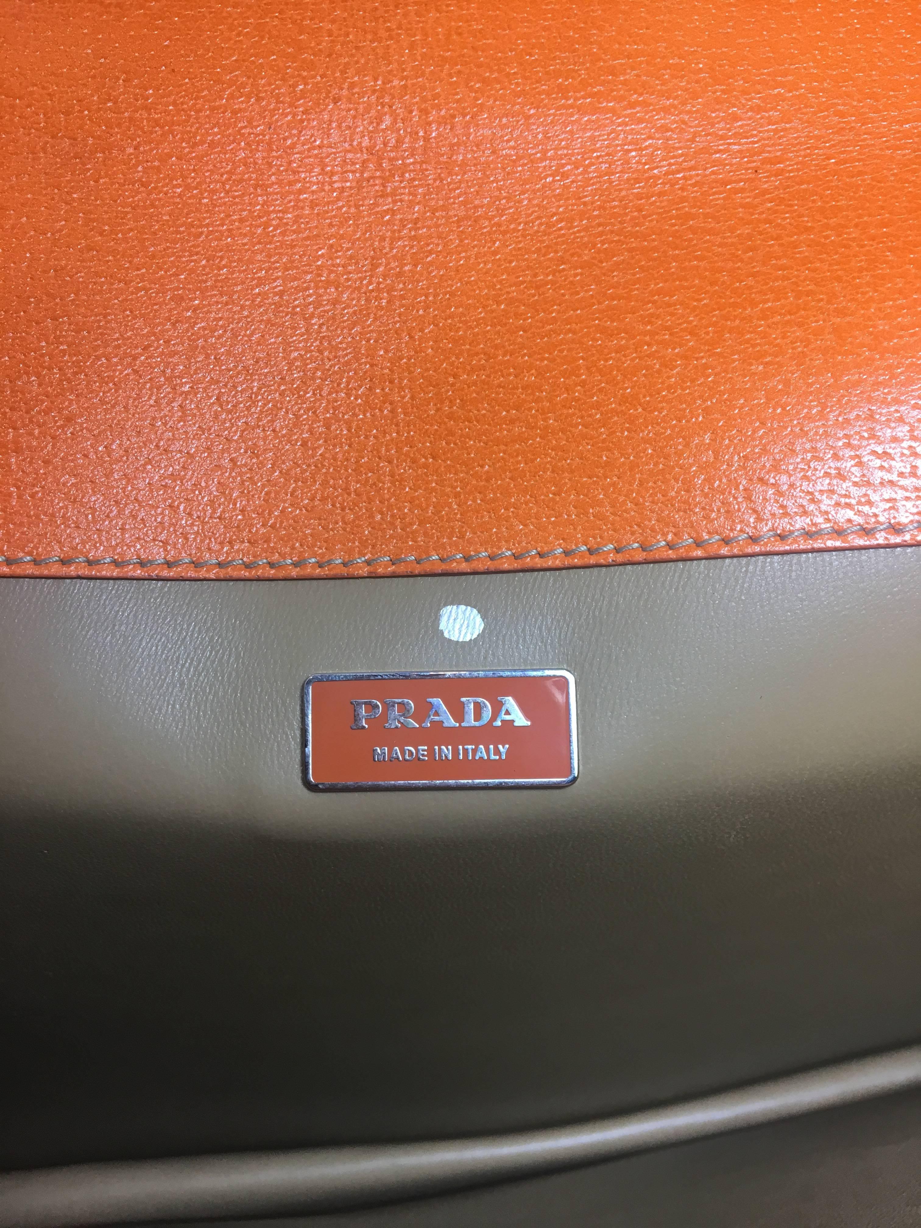 Prada Orange Cinghiale Leather Briefcase 2