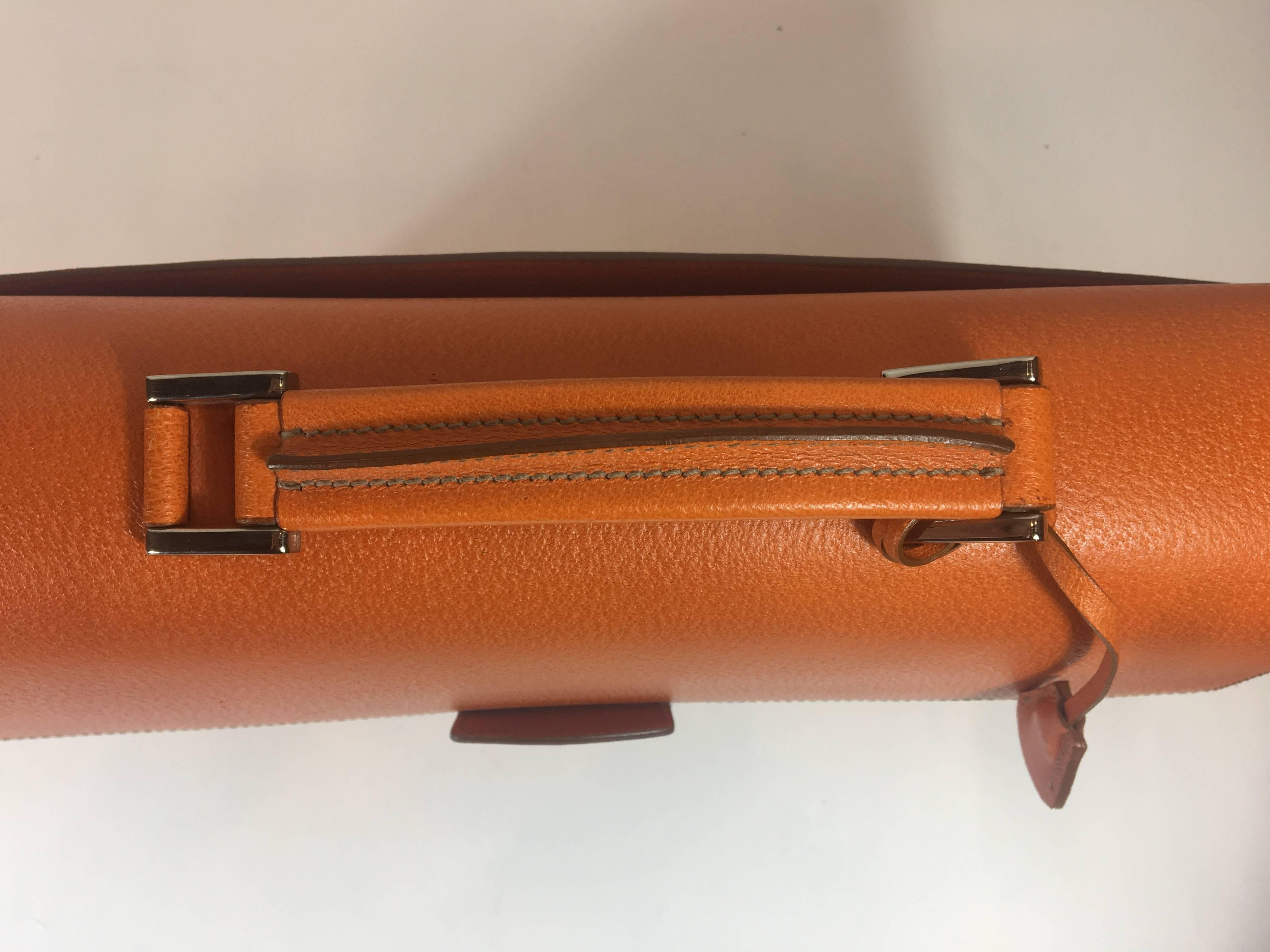 Women's or Men's Prada Orange Cinghiale Leather Briefcase