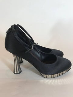 Chanel Satin Embellished Pumps