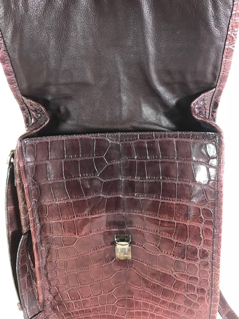 Prada Maroon Crocodile CrossBody Bag For Sale at 1stDibs