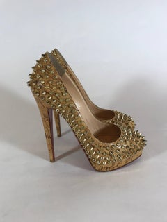 Christian Louboutin Glazed Cork 'Alti' Spike Pump