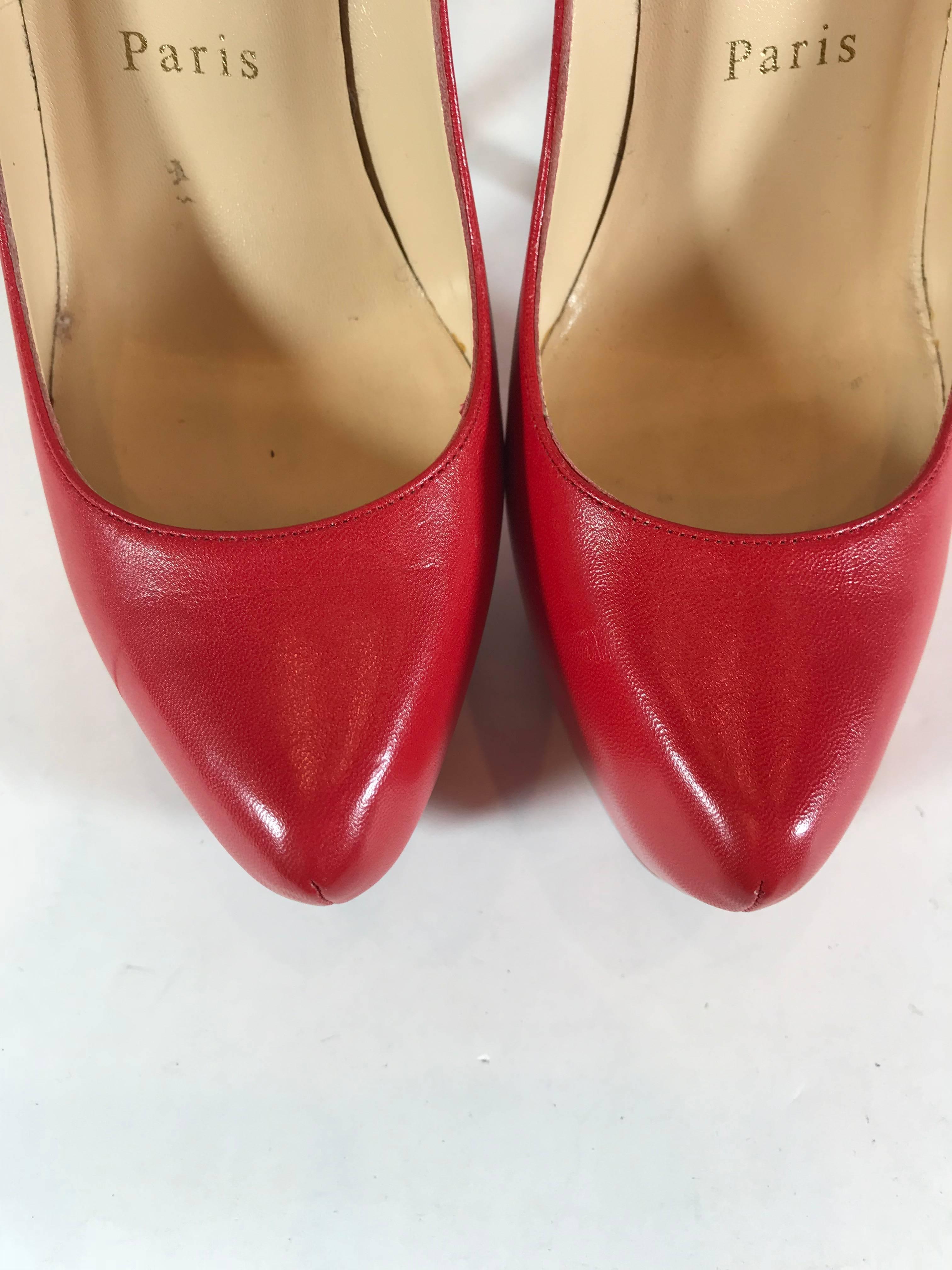 Women's or Men's Christian Louboutin Daffodil Red Leather Pump For Sale