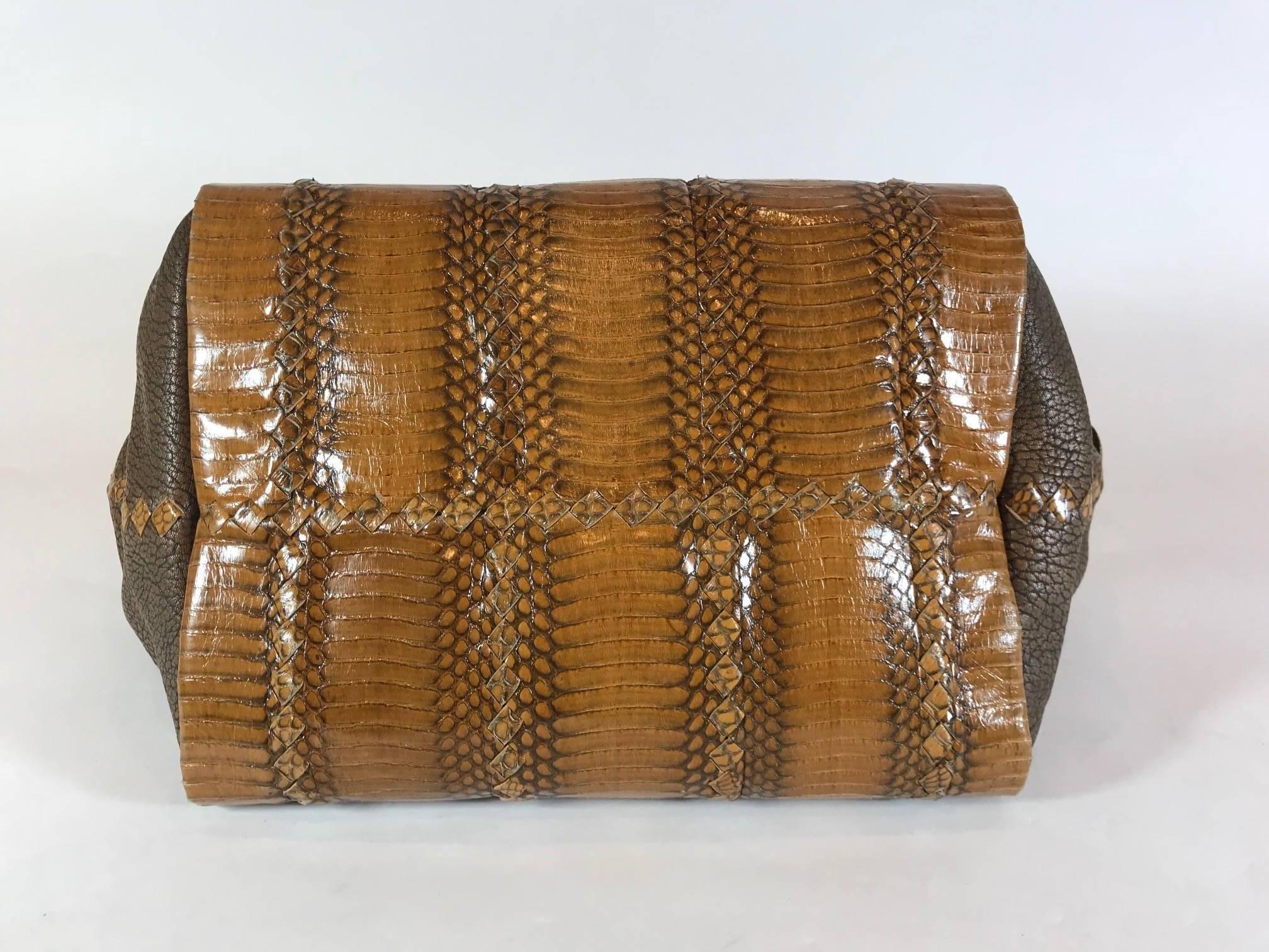Bottega Veneta Python-Trimmed Resina Cobra Bag For Sale 1