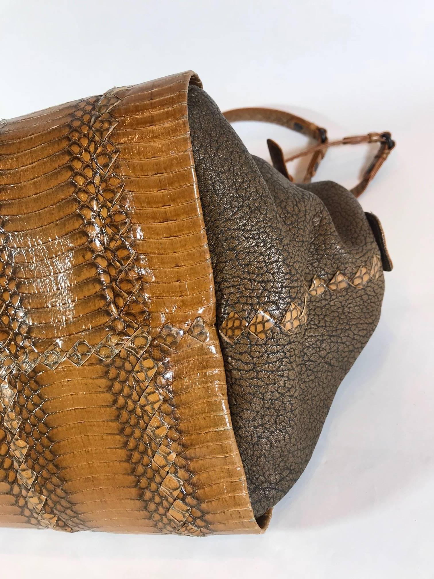 Bottega Veneta Python-Trimmed Resina Cobra Bag For Sale 2