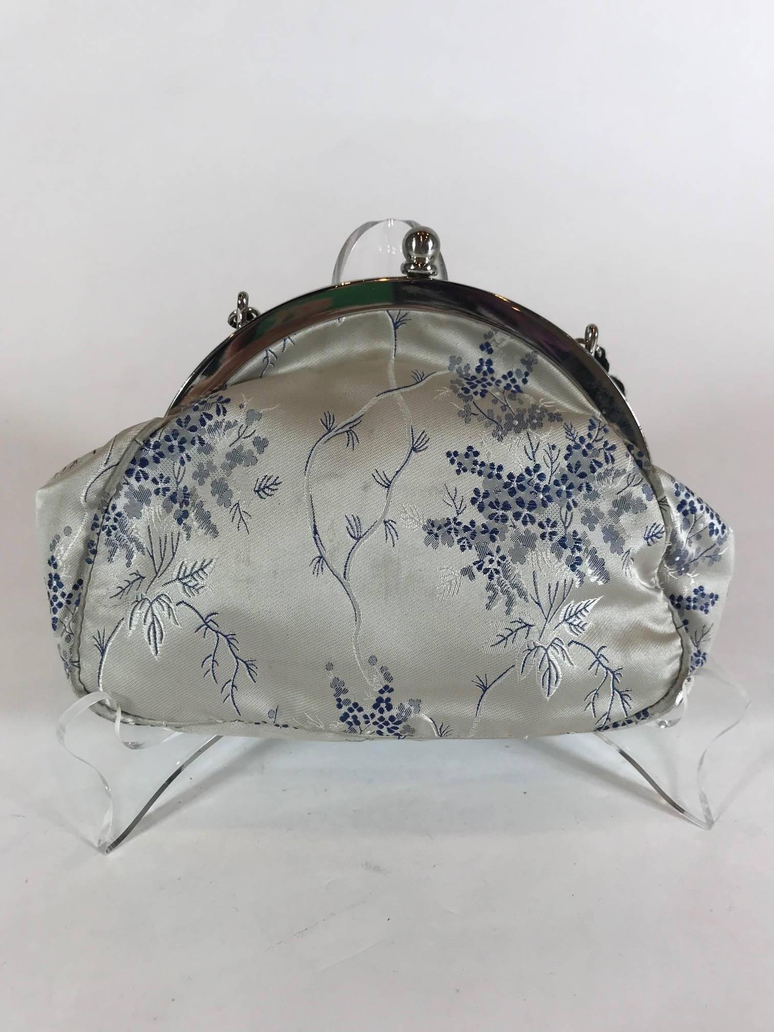Prada Floral Satin Evening Bag In Excellent Condition In Roslyn, NY