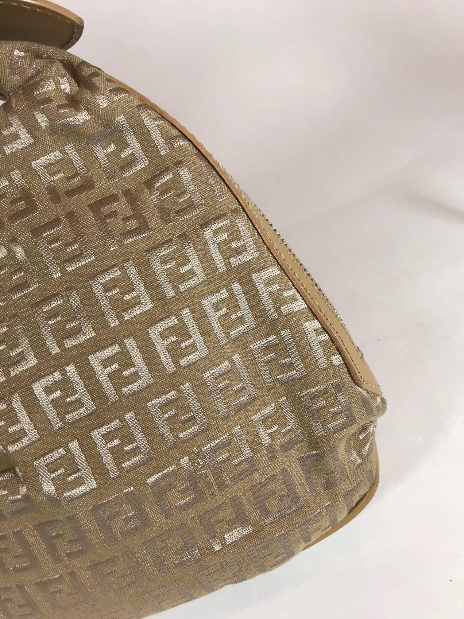Fendi Zucca Oyster Bag In Excellent Condition For Sale In Roslyn, NY
