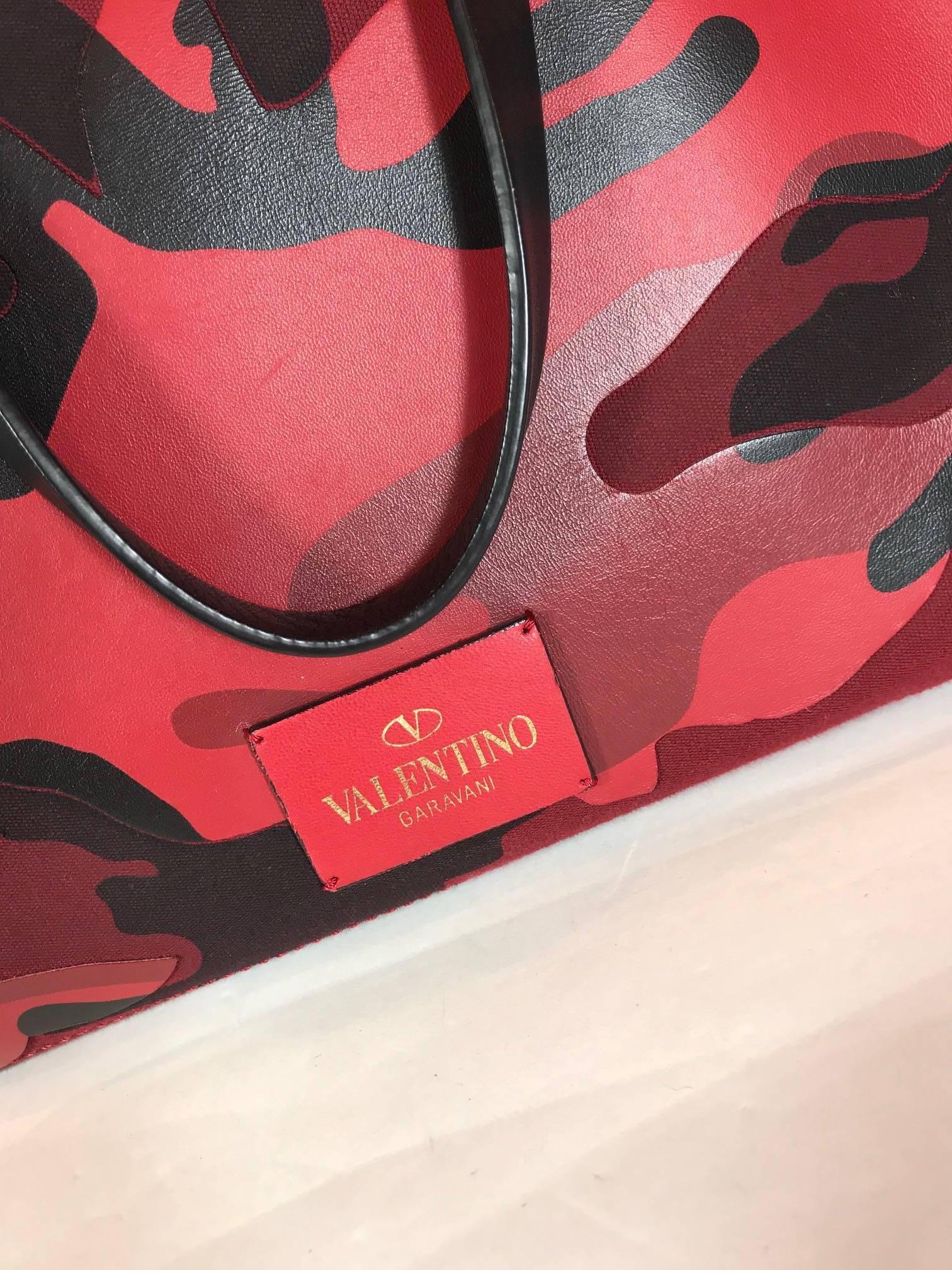 Women's or Men's Valentino Rockstud Camouflage Shopper Tote