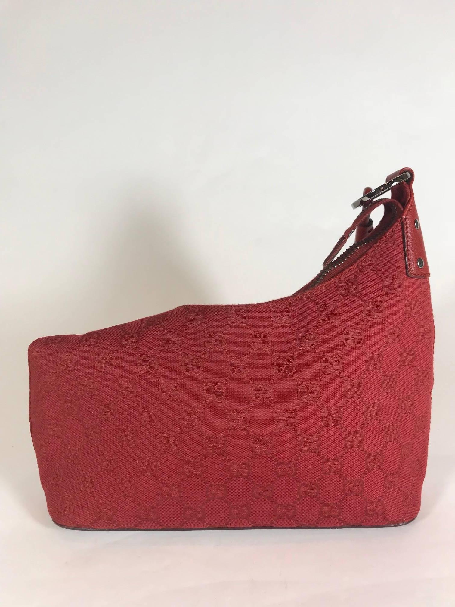 Women's or Men's Gucci Small Red Canvas GG Hobo
