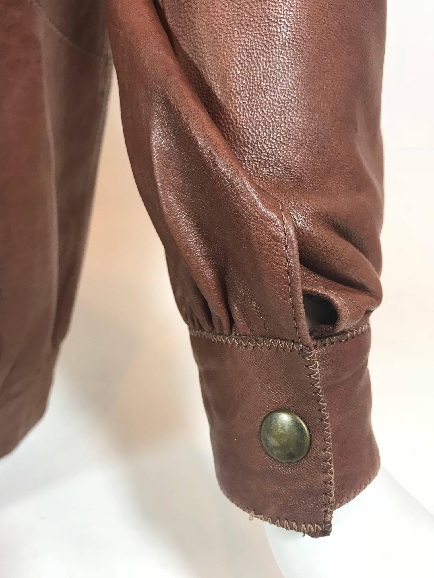 Women's or Men's Roberto Cavalli Brown Leather Jacket