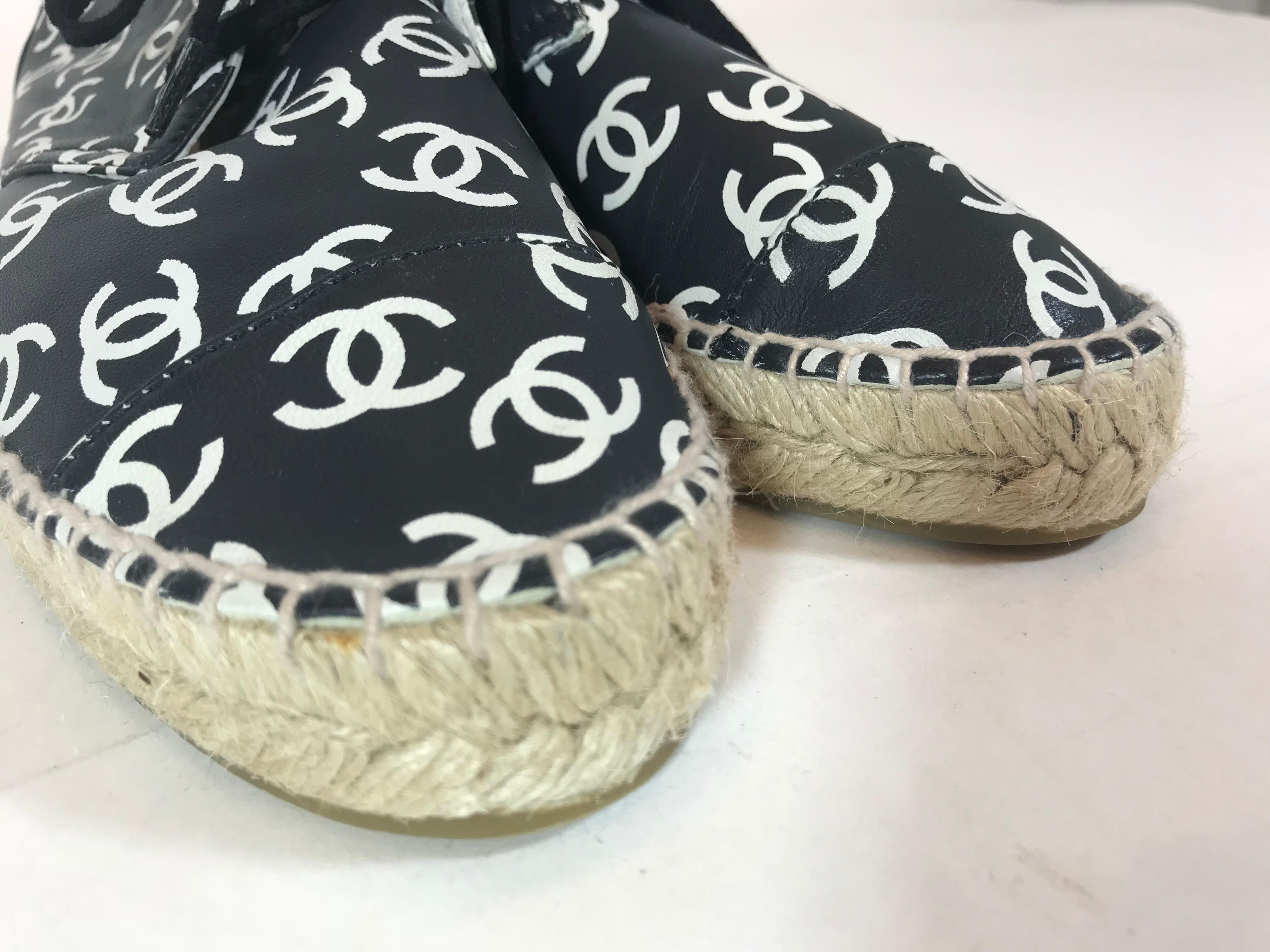 Women's or Men's Chanel High-Top Espadrille Sneakers For Sale