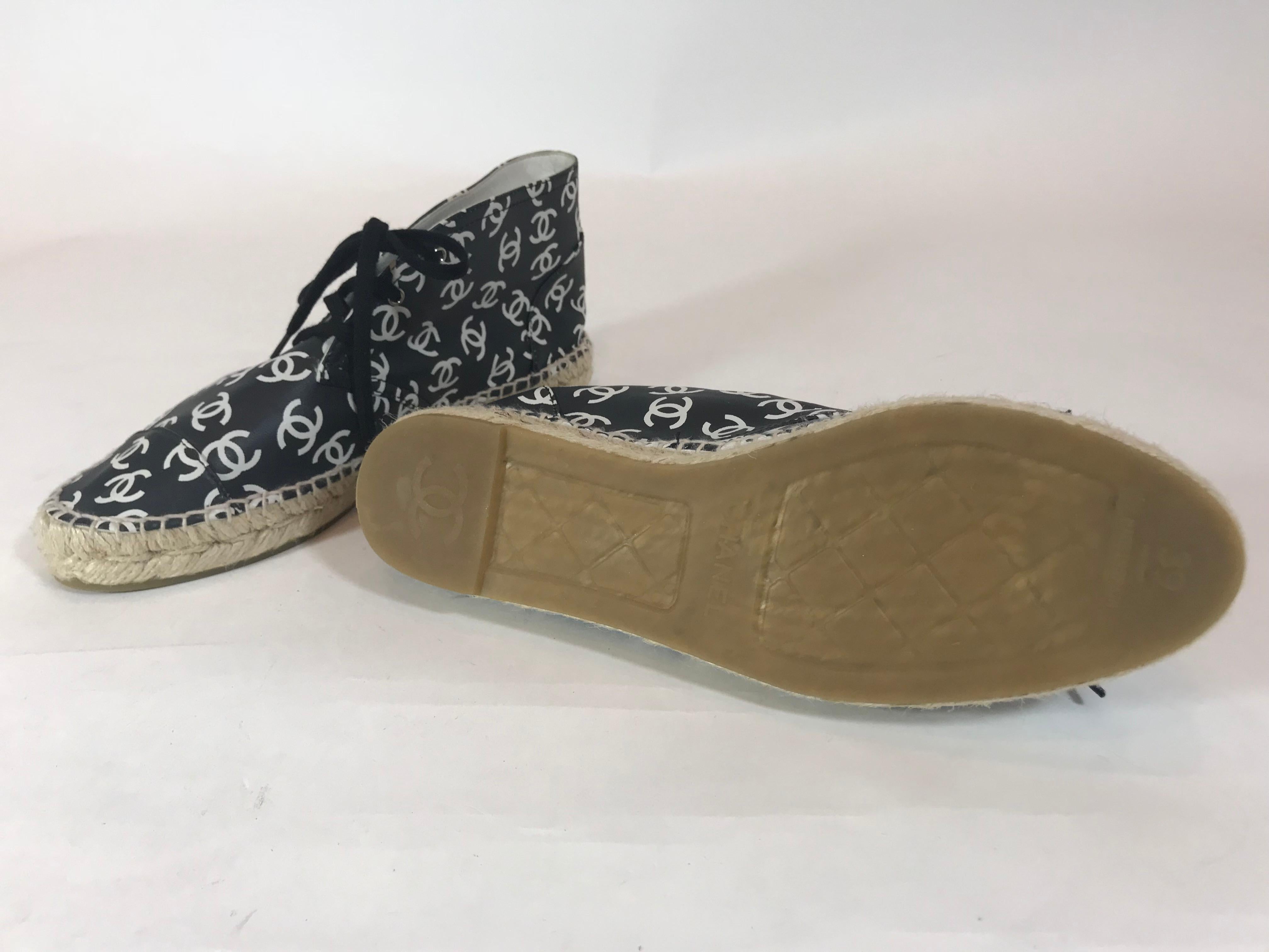 Chanel High-Top Espadrille Sneakers For Sale 1