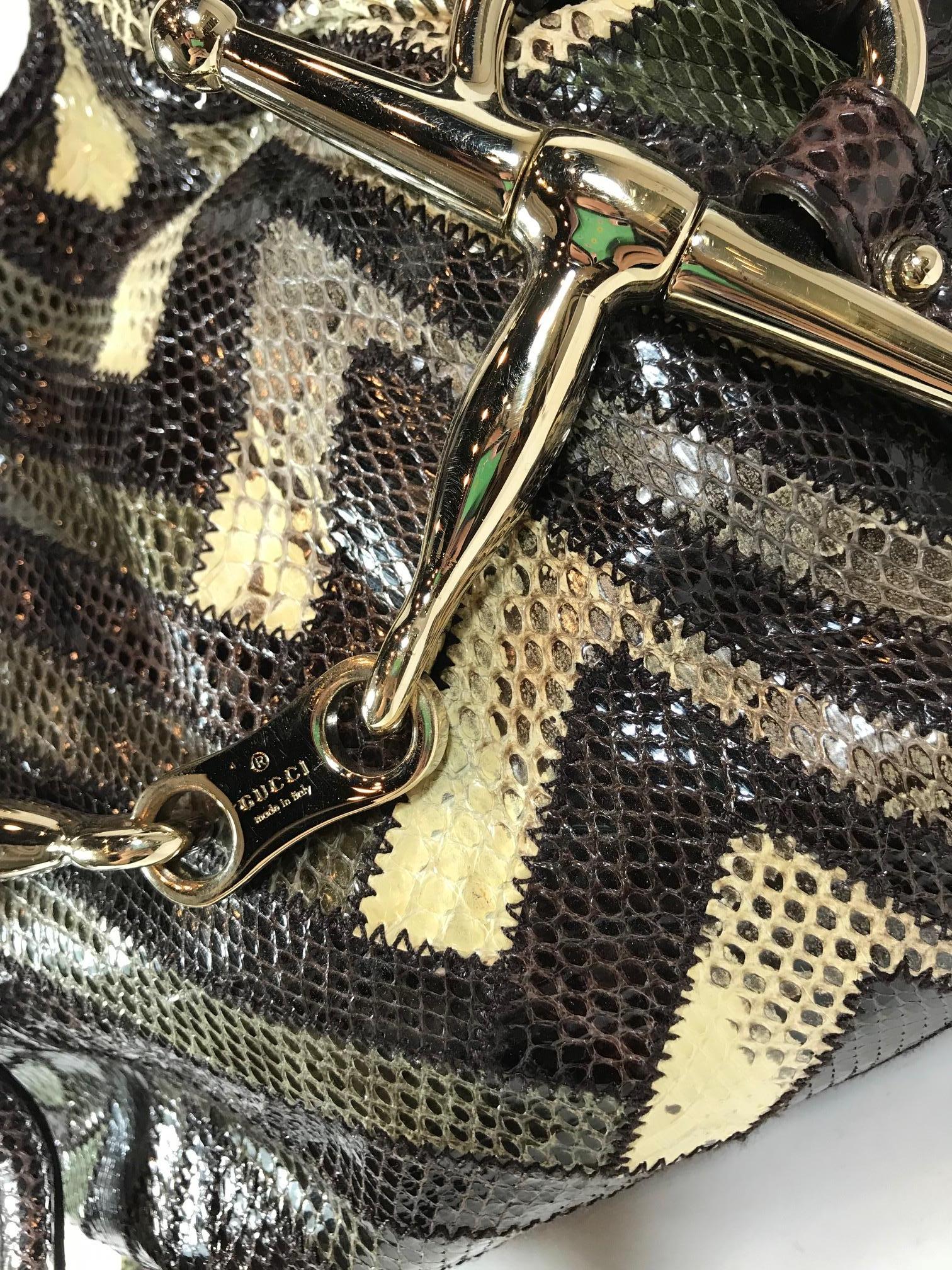 Black Gucci 85th Anniversary Python Hobo Bag For Sale