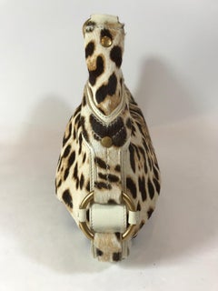 Yves Saint Laurent Leopard Print Calf Hair Hobo