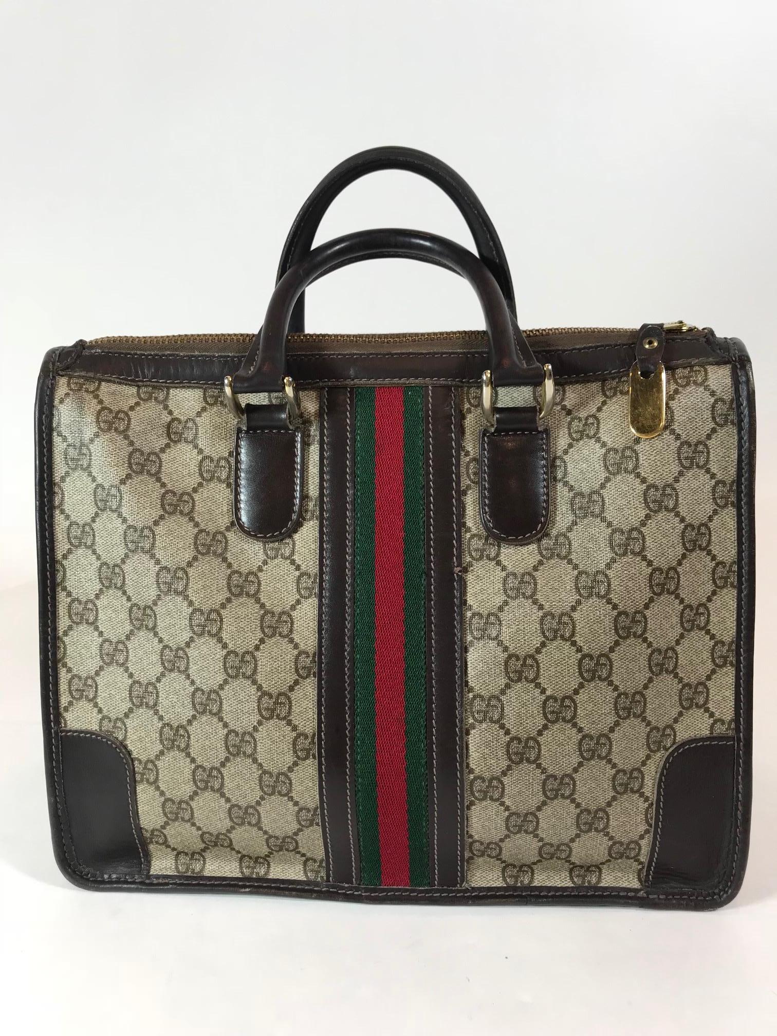 Black Gucci Vintage Logo Top Handle Bag For Sale