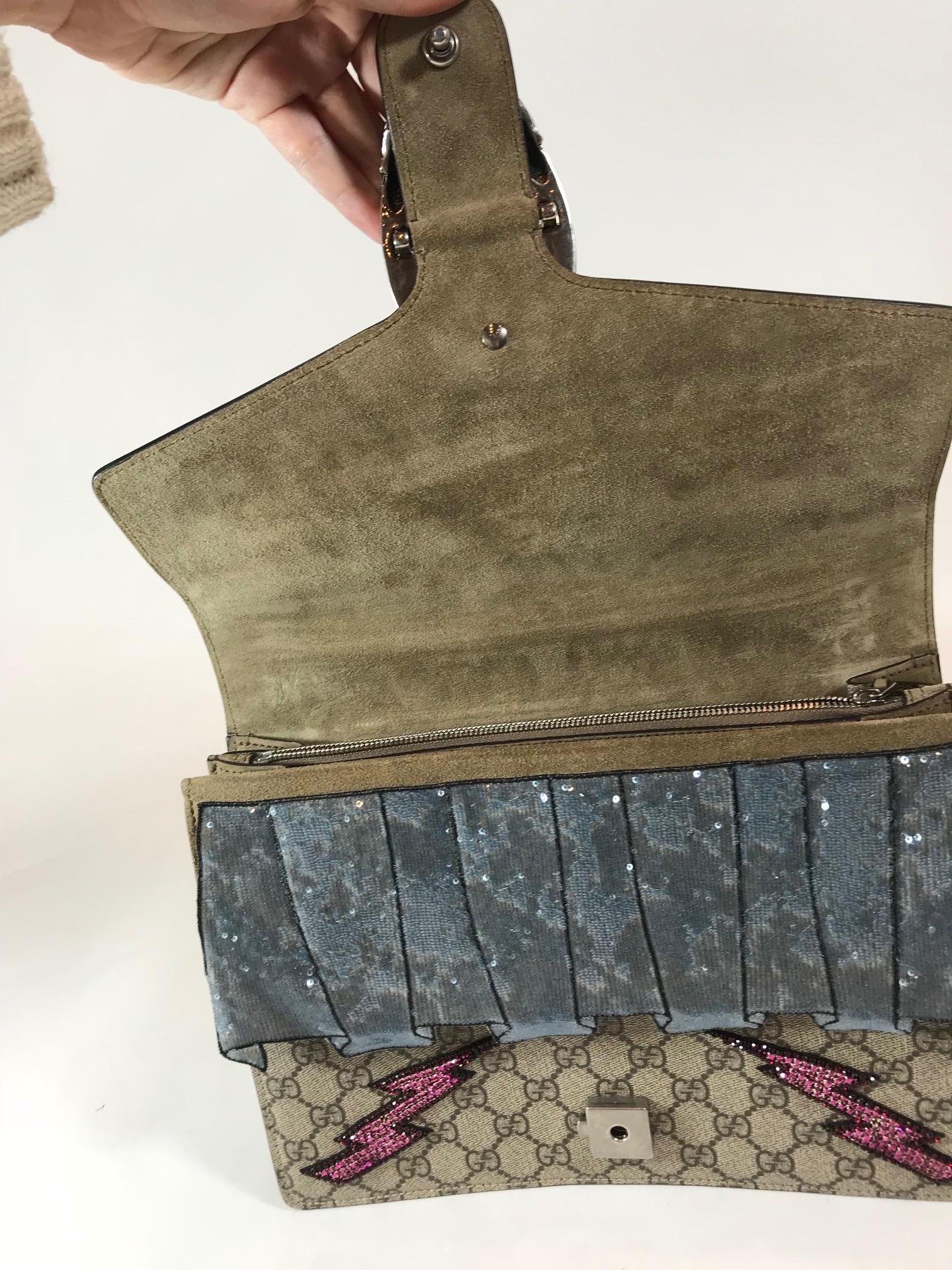 Gucci Embroidered GG Supreme Dionysus Bag For Sale 5