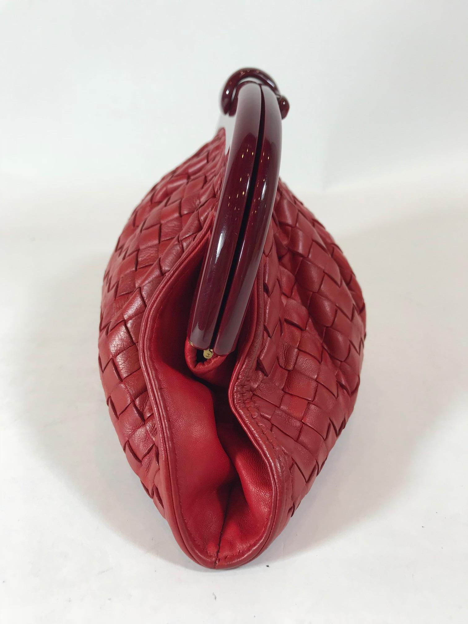 Bottega Veneta Vintage Intrecciato Frame Clutch In Excellent Condition In Roslyn, NY
