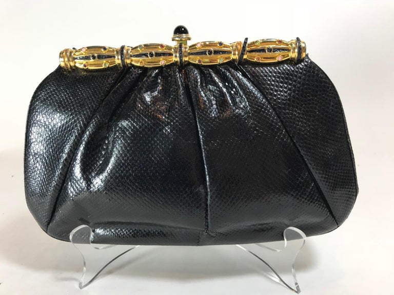 Judith Leiber Karung Pleated Frame Clutch For Sale at 1stDibs