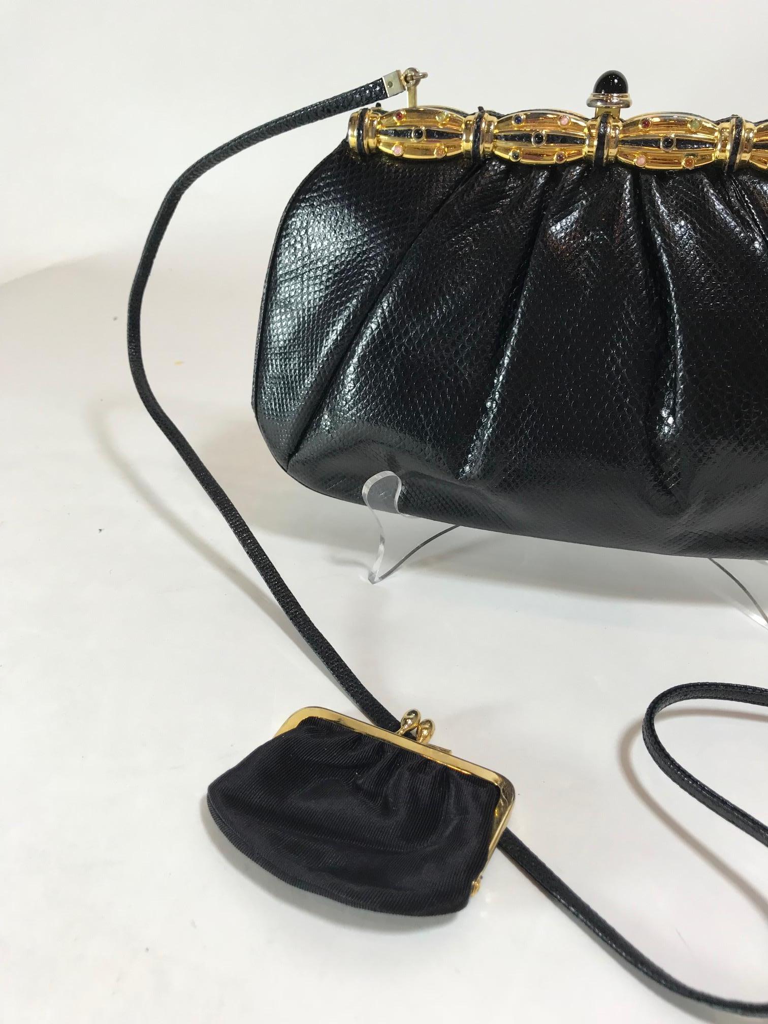 Judith Leiber Karung Pleated Frame Clutch For Sale 9
