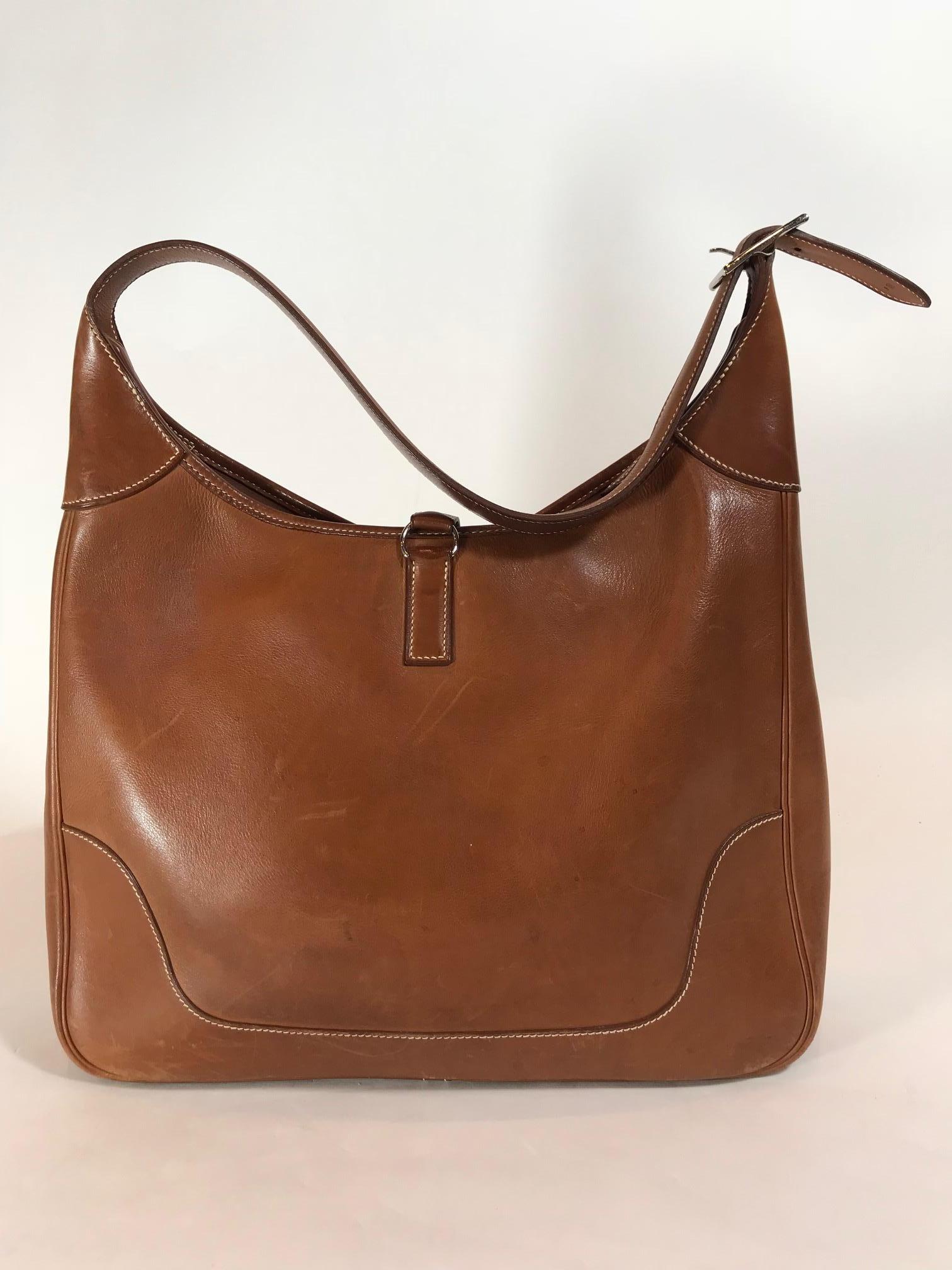 Brown Hermès Vintage Trim II Handbag For Sale