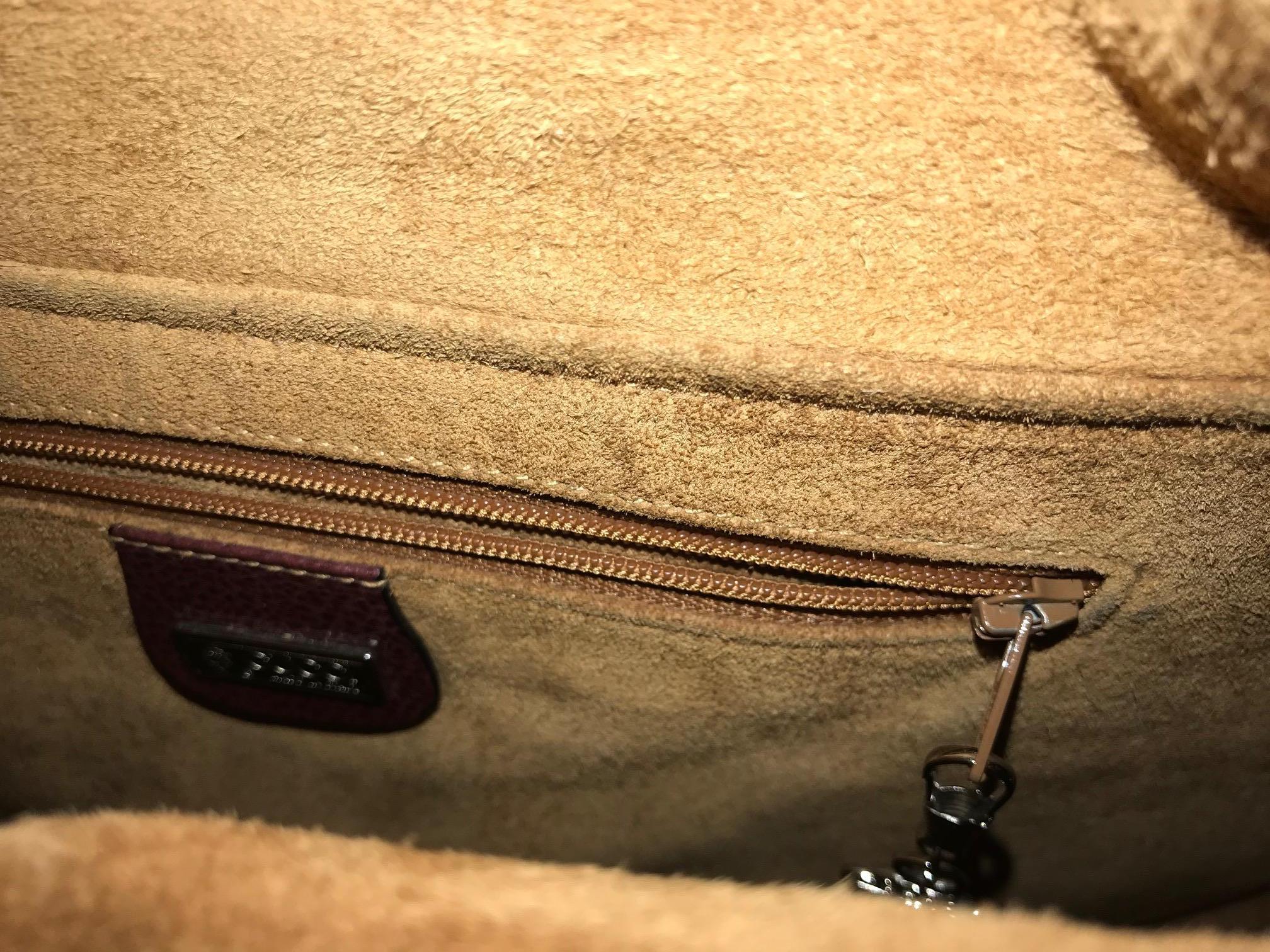 Gucci Vintage Leather and Suede Satchel 8