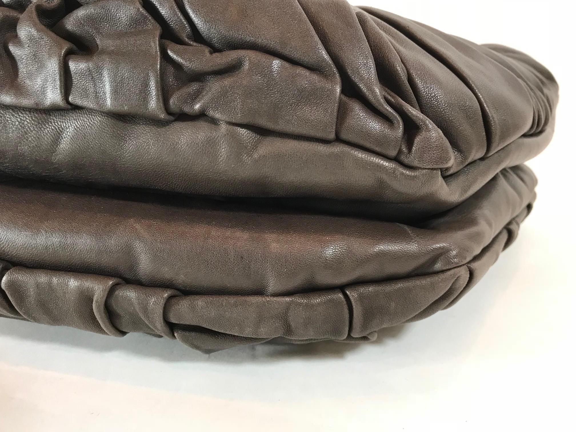 Christian Dior Pleated Leather Shoulder Bag For Sale 1