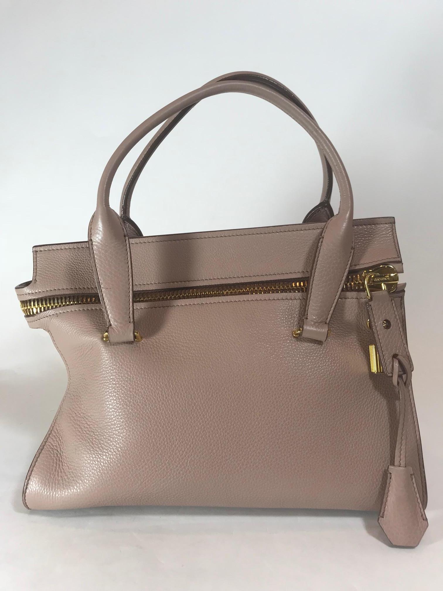 Brown Tom Ford Grained Leather Tote For Sale