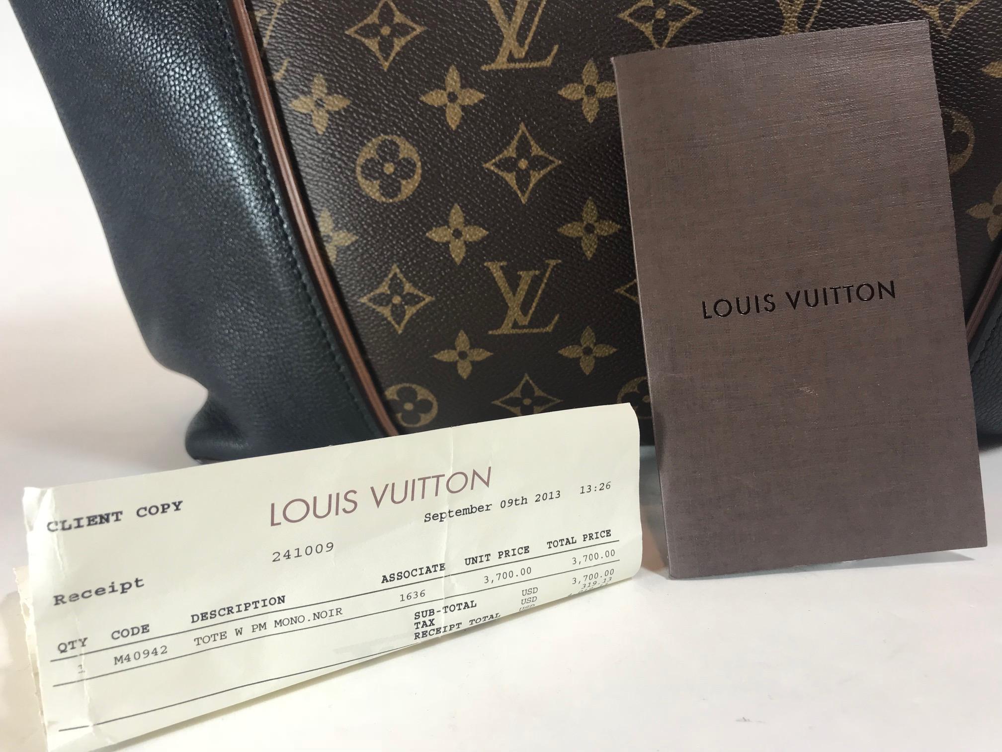Louis Vuitton Monogram Tote W PM Noir Black For Sale 14