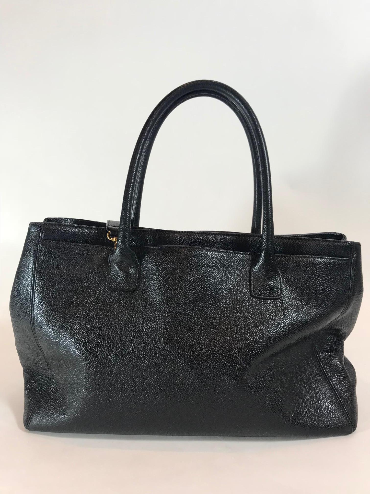 Black Chanel Cerf Tote w/ Strap For Sale