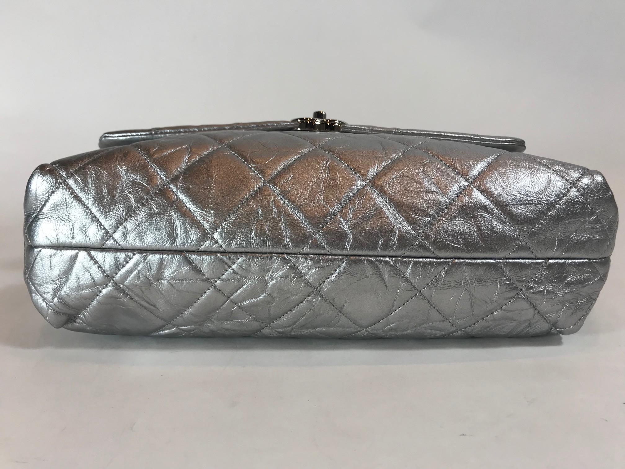 Women's or Men's Chanel Metallic Crumpled Calfskin Big Bang Flap Bag For Sale