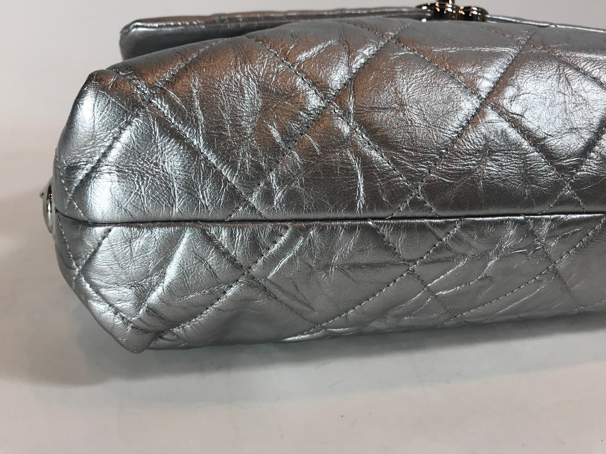 Chanel Metallic Crumpled Calfskin Big Bang Flap Bag For Sale 2