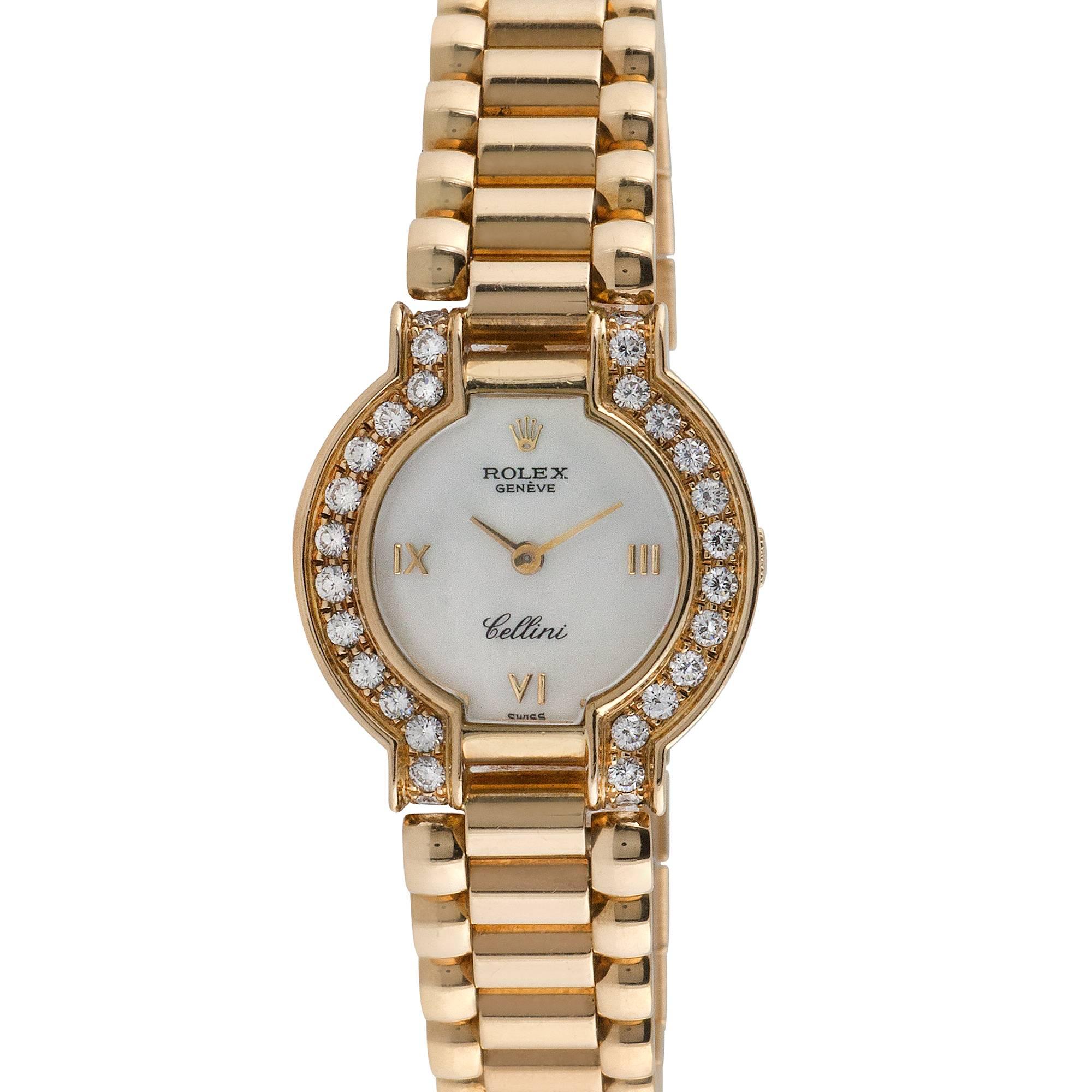 Rolex Ladies Cellini 18K Yellow Gold Diamond Wristwatch, Ref 2253, Circa 1980