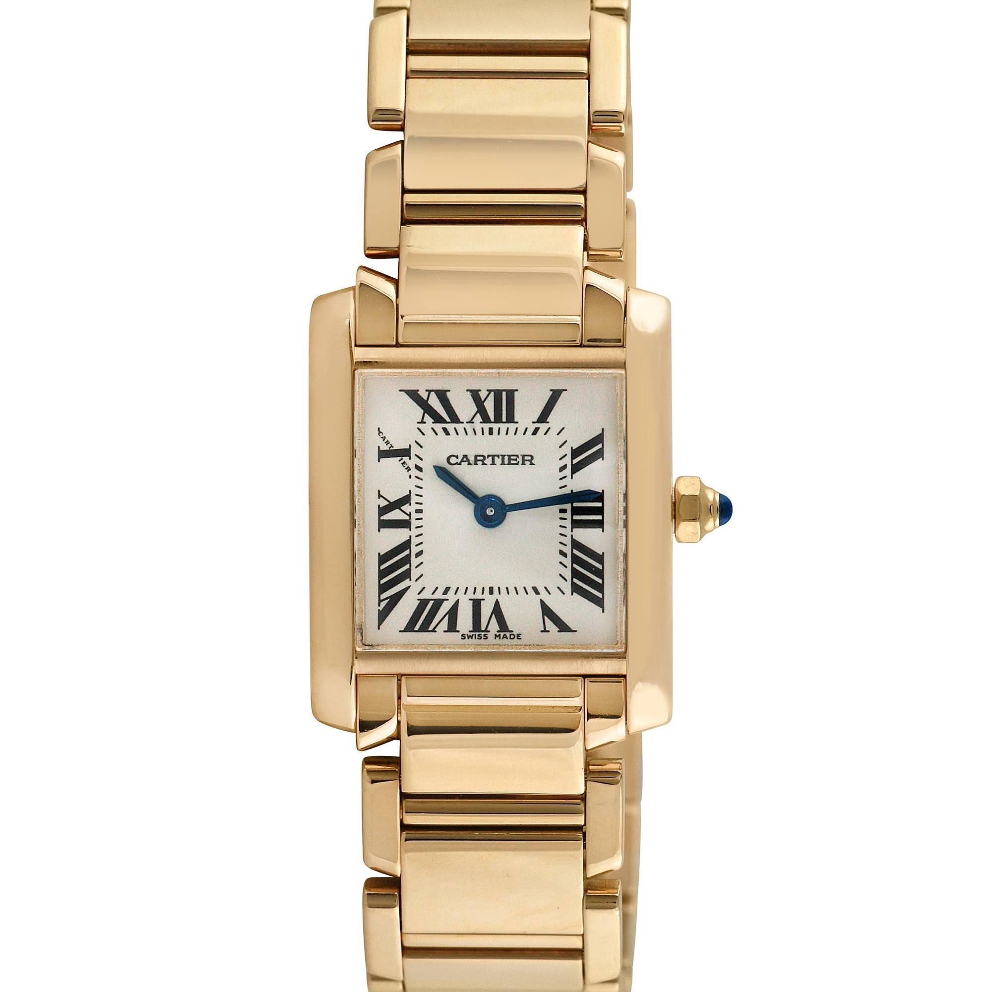 Cartier Tank Francaise Ladies 18k Yellow Gold Wristwatch, Ref 2385, Circa 1990
