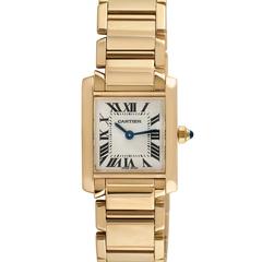 Retro Cartier Tank Francaise Ladies 18k Yellow Gold Wristwatch, Ref 2385, Circa 1990