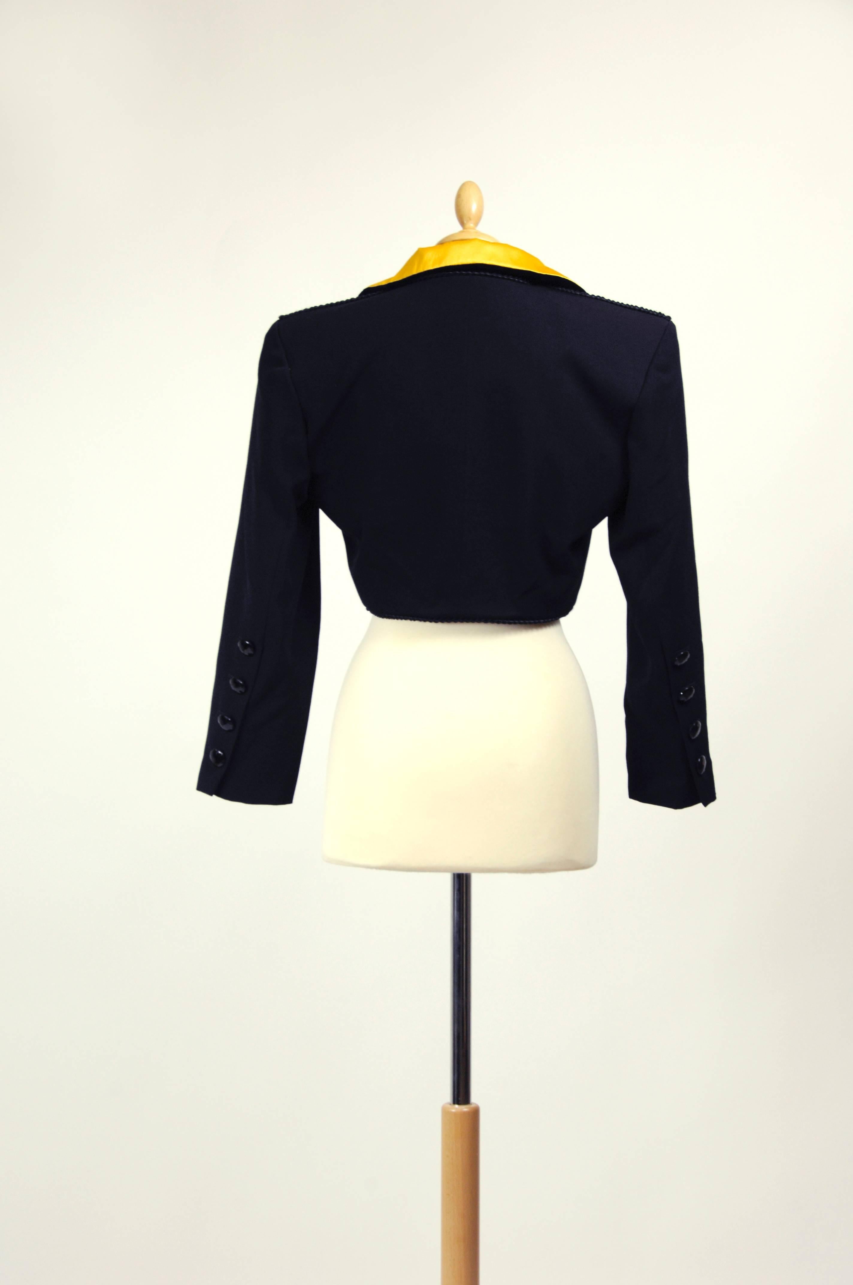 Women's  Saint Laurent Rive Gauche Tuxedo Bolero Jacket, 1980s  For Sale