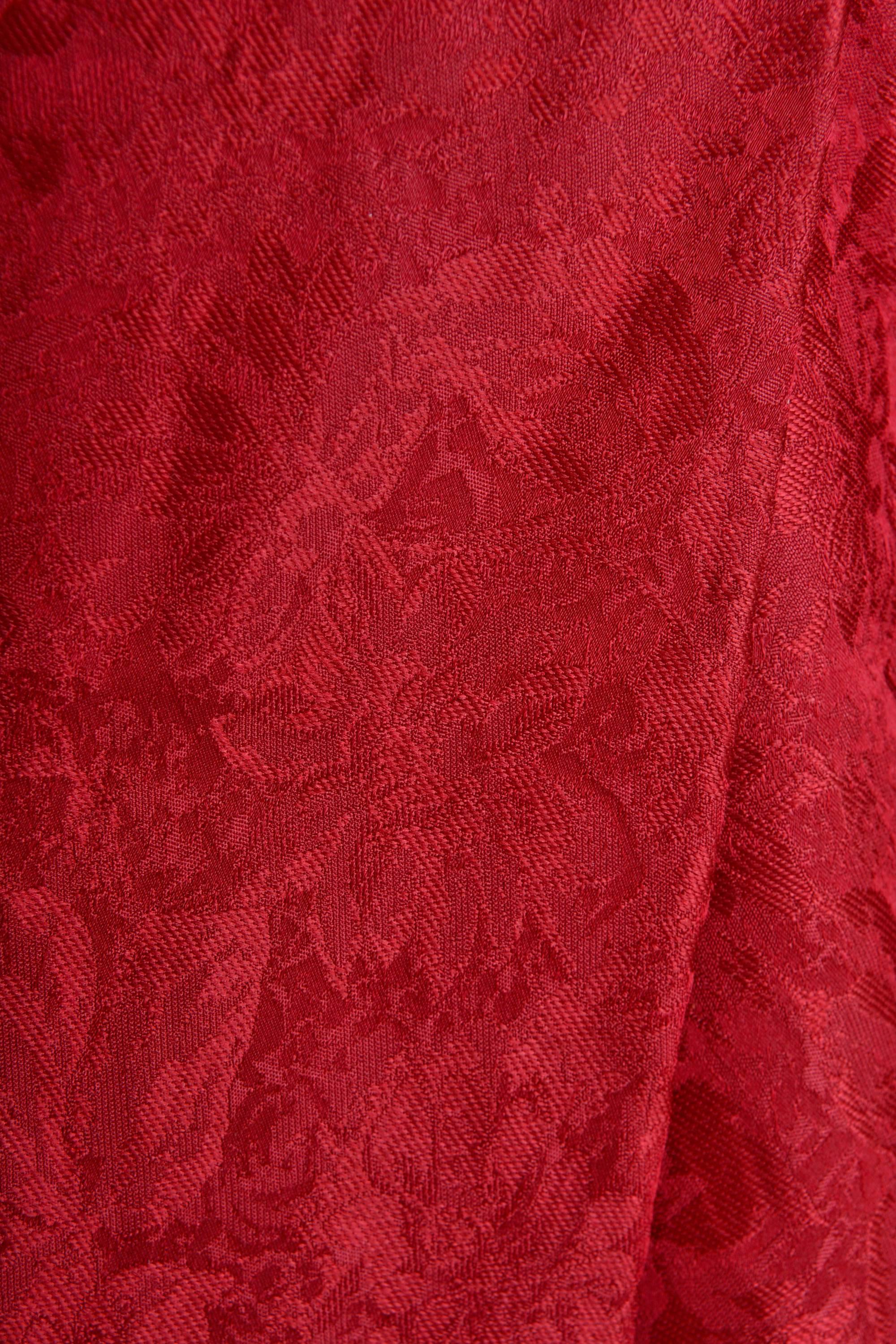 Women's 1950s Italian Couture Burgundy Red Brocade Cocktail Dress