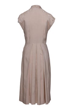 1940s Cream Lace Cotton Day Dress