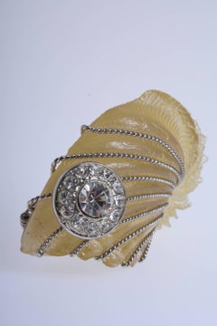 1990s Gianfranco Ferrè Shell Crystal Brooch