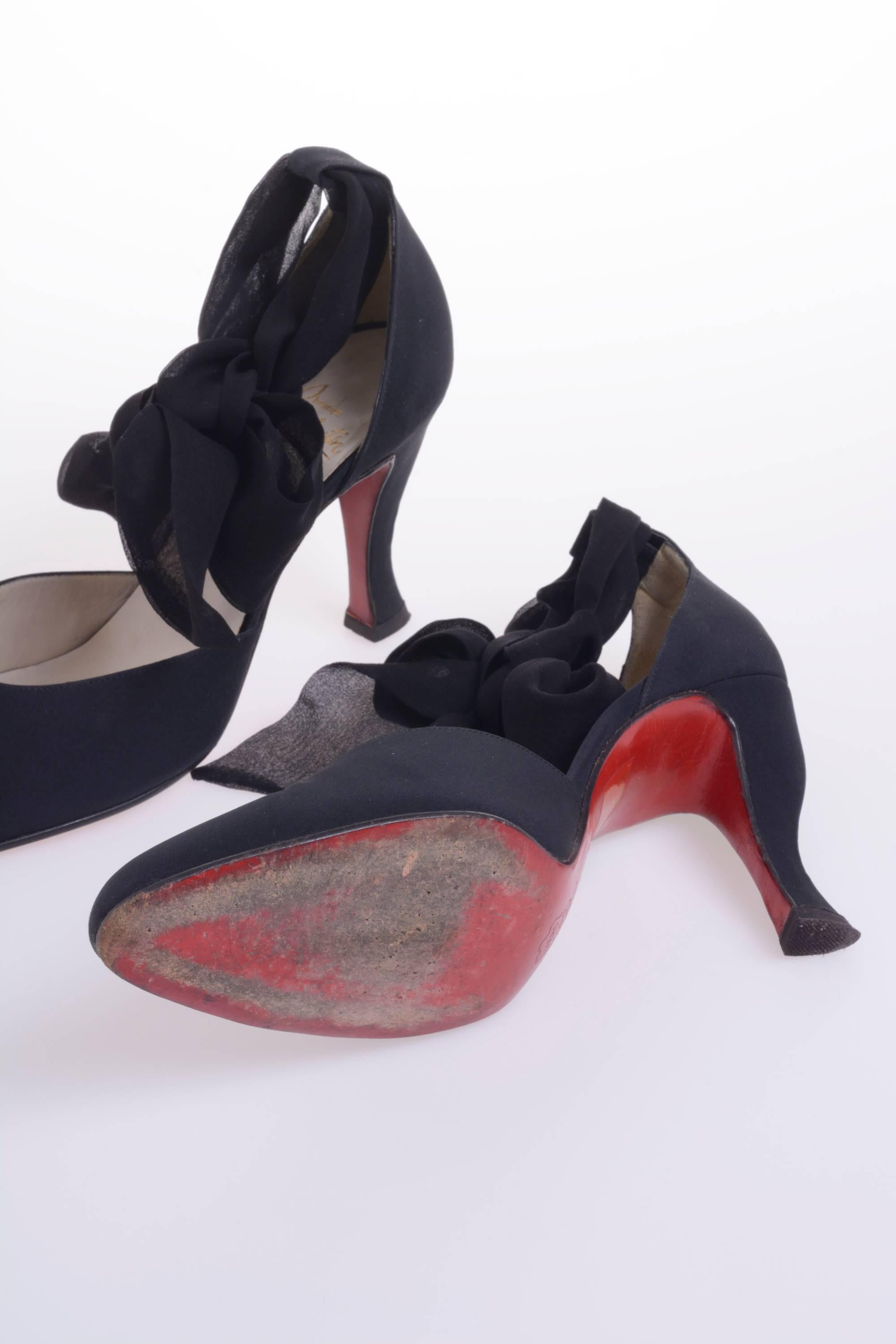 Women's Christian Louboutin  Douce Du Desert Black Evening Shoes