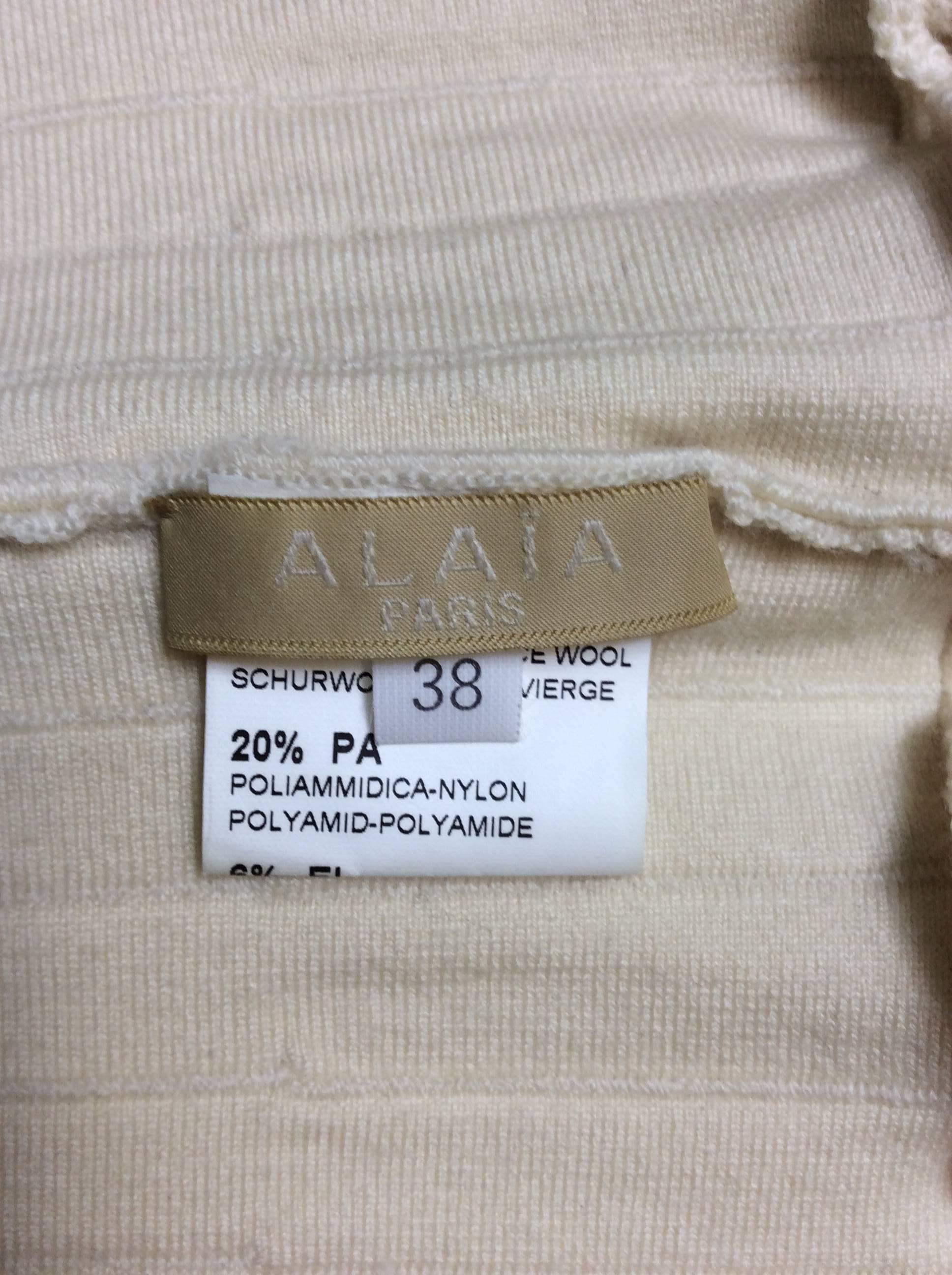 Alaïa Wool Knit Stretch Ruffle Dress For Sale 1