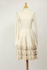 Alaïa Wool Knit Stretch Ruffle Dress